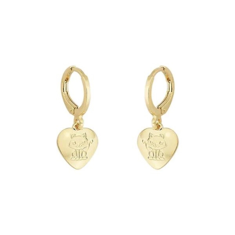 Hoop Earrings - Cat - 18K Gold Filled